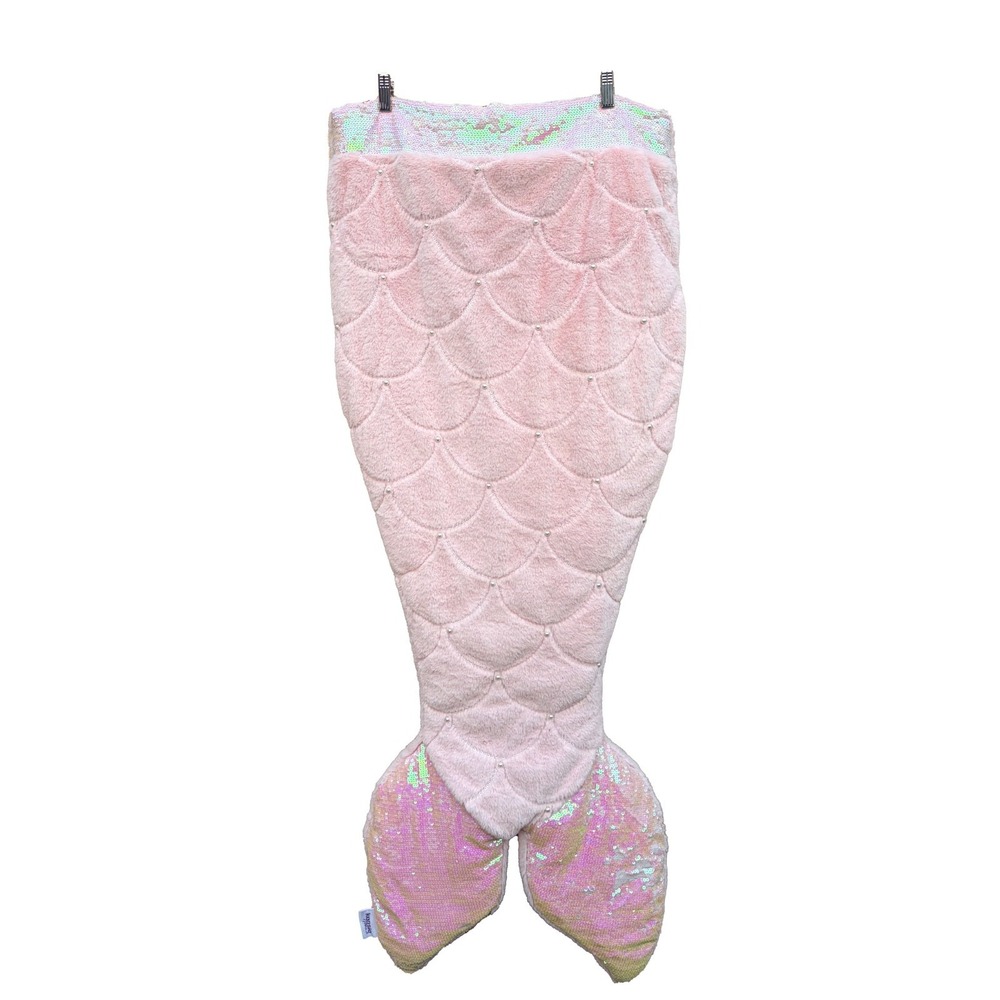 Kensie Home 22X52 Pink Plush Snuggle Mermaid Tail Throw Sleepover Cozy Pearls